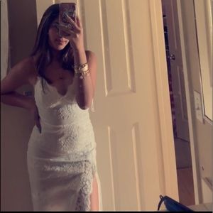 Fashion nova white lace dress (size medium)